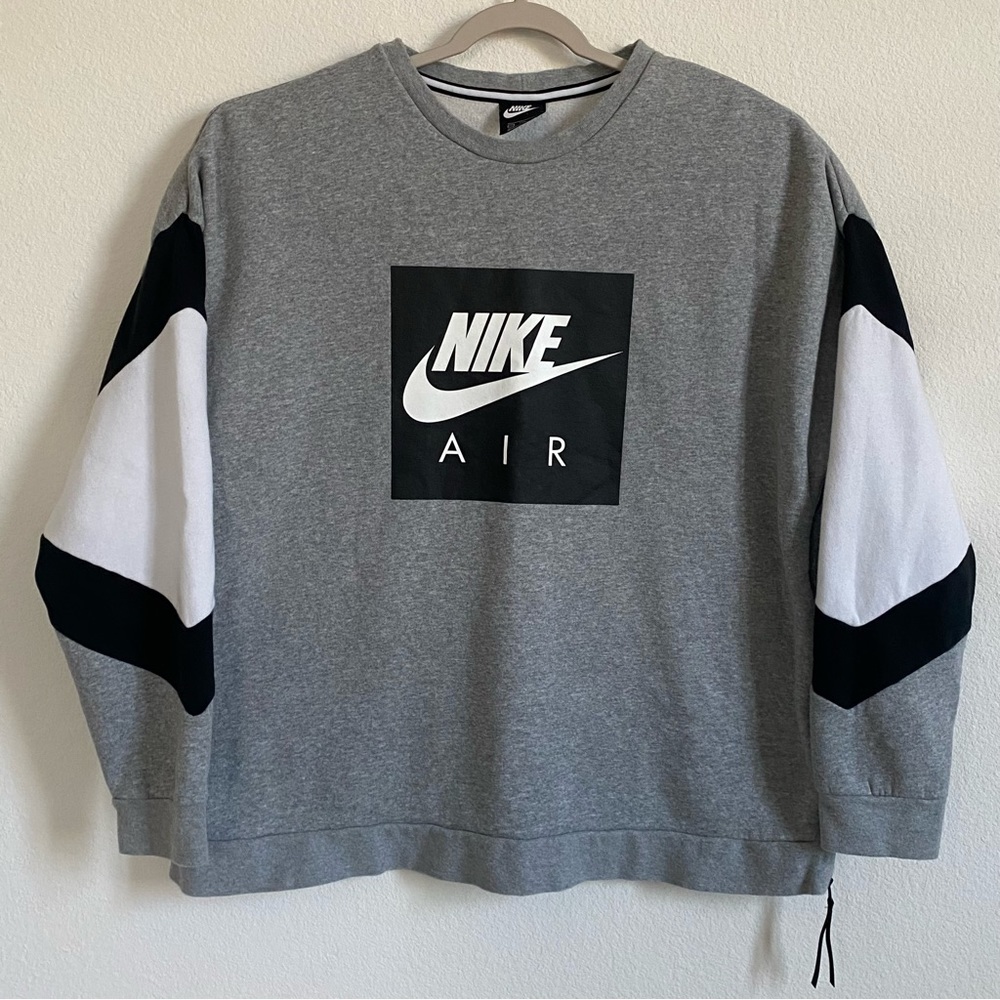 Men's NIKE AIR  Sweatshirt Fleece Crew Side Zip Standard Fit 2XL CD9220-…